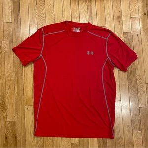 Under Armour Heat Gear Fitted Shirt Size Large Red